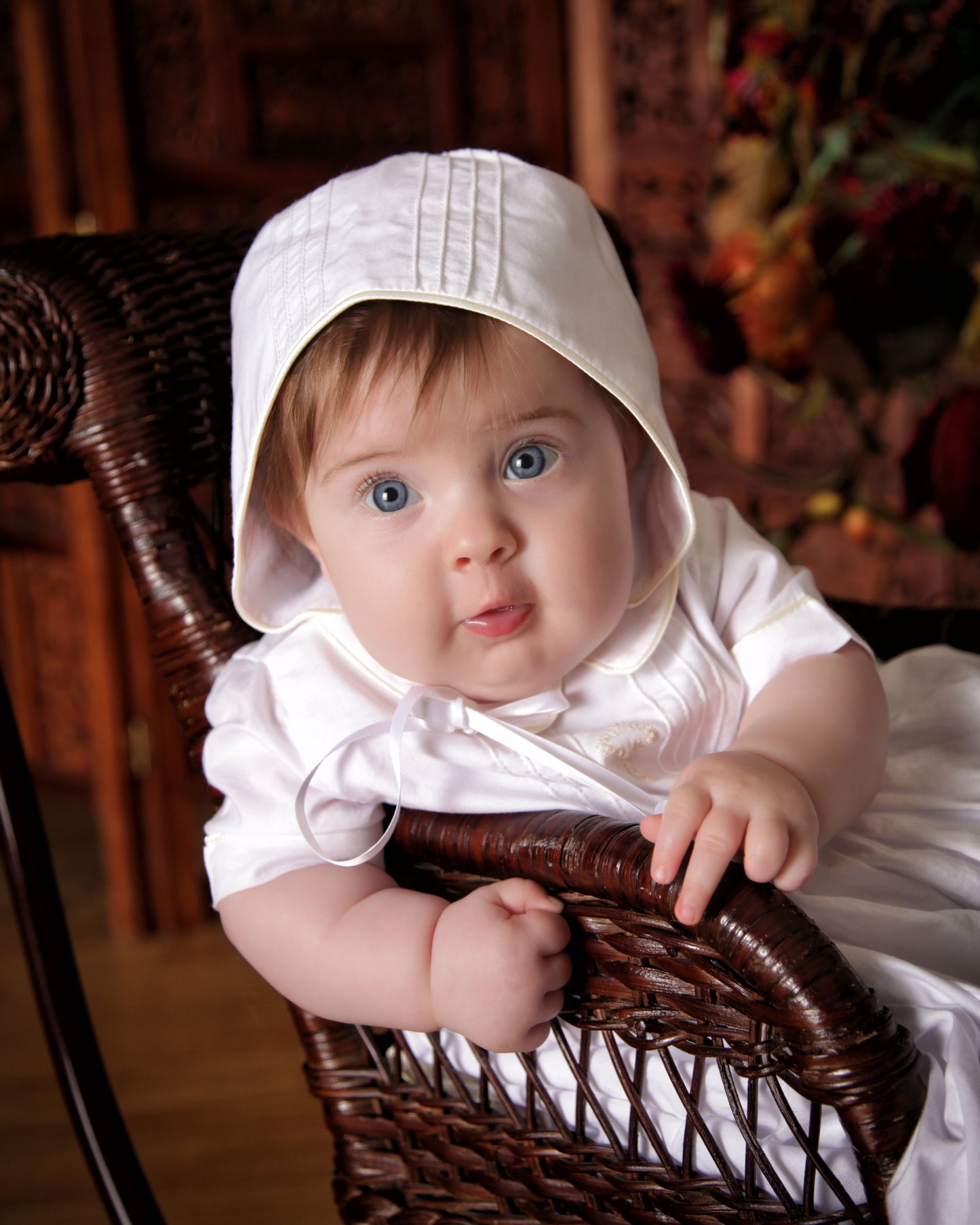 Strasburg Children Boy Special Occasion Gown w/ bonnet & Cross Unisex baptism dress for baby