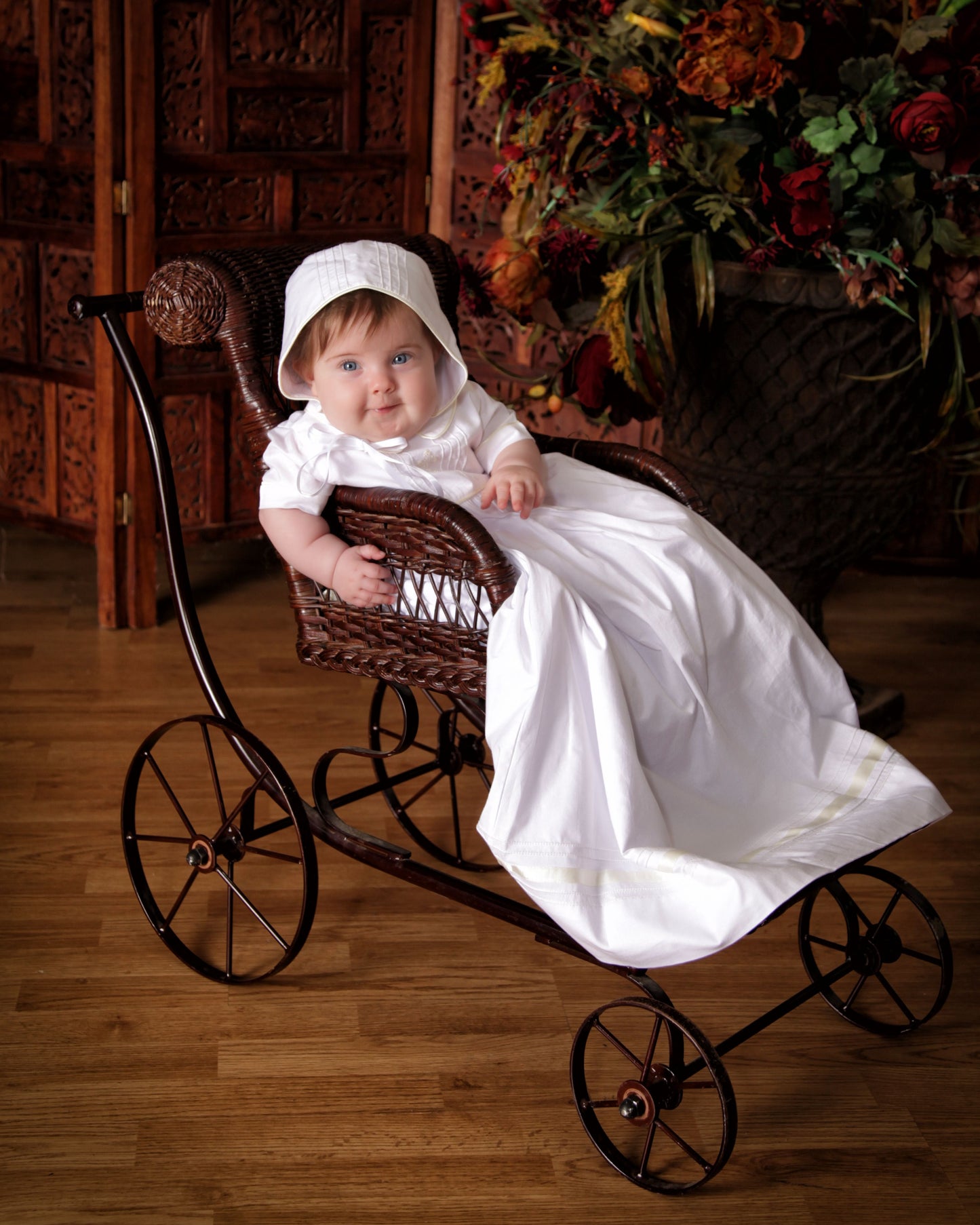 Strasburg Children Boy Special Occasion Gown w/ bonnet & Cross Unisex baptism dress for baby