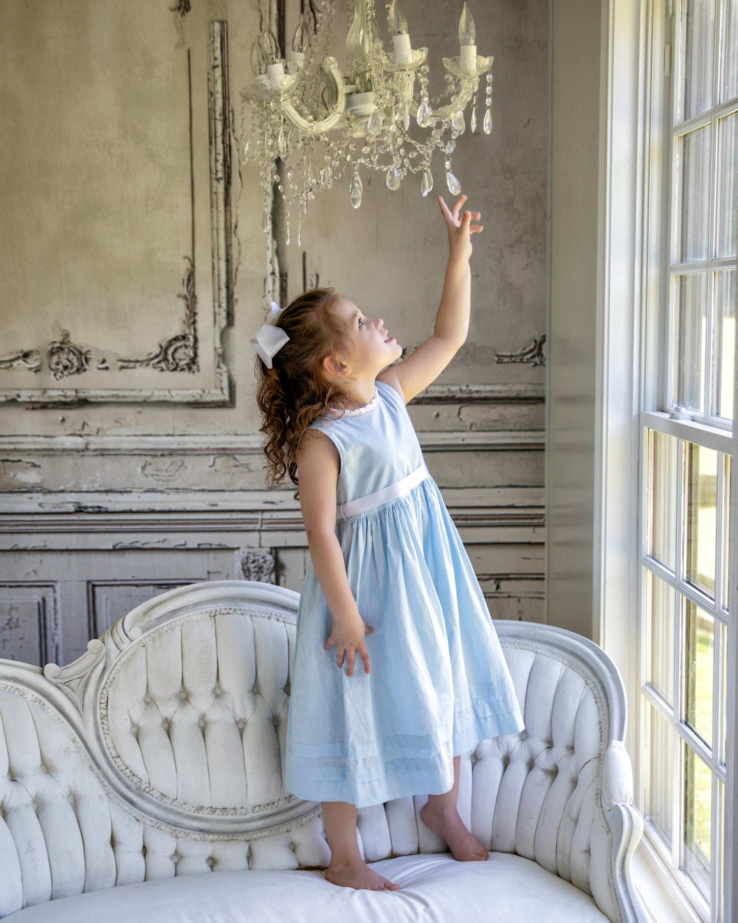 Blue Lace Slip Dress