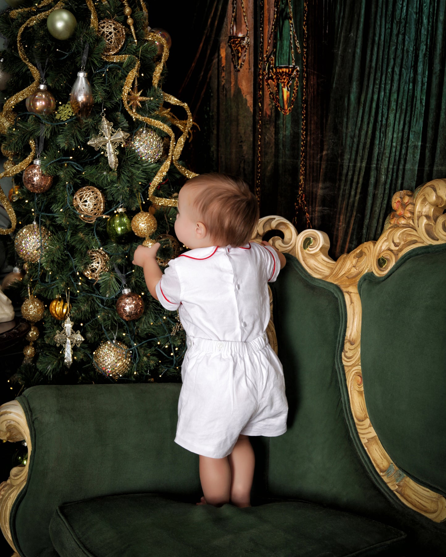 Boy's Christmas Button-On