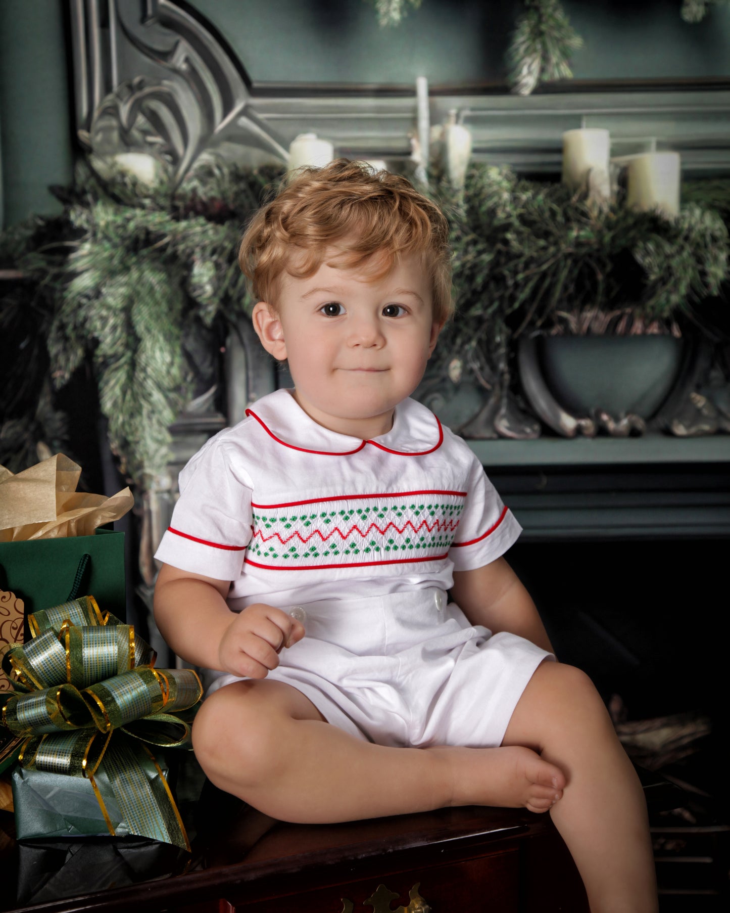 Boy's Christmas Button-On