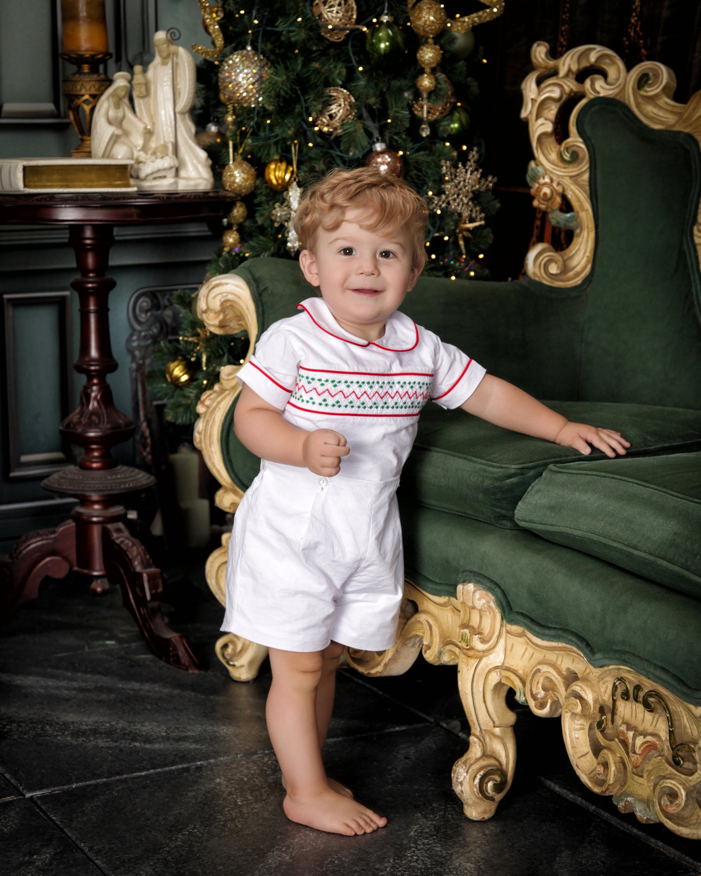 Boy's Christmas Button-On