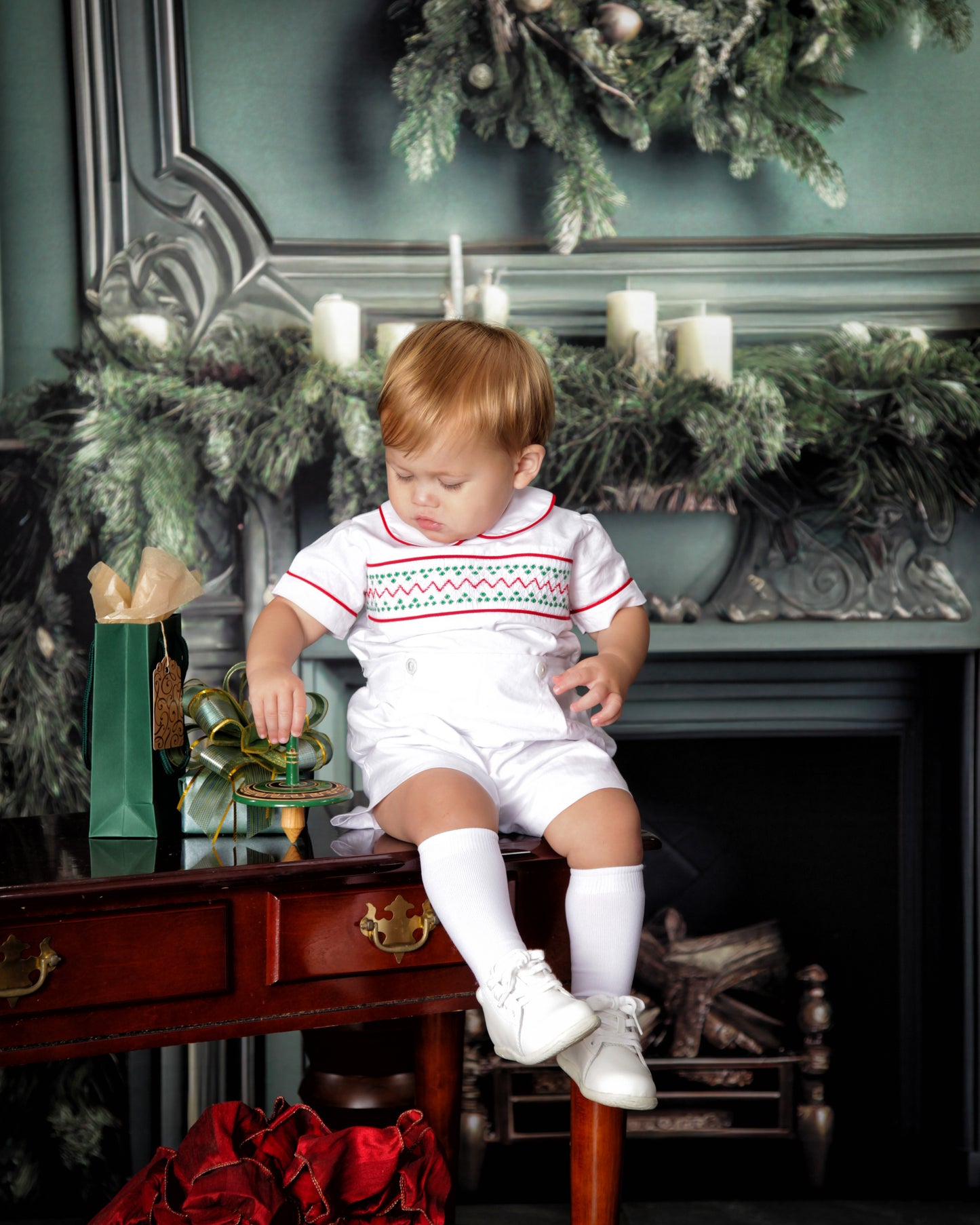 Boy's Christmas Button-On