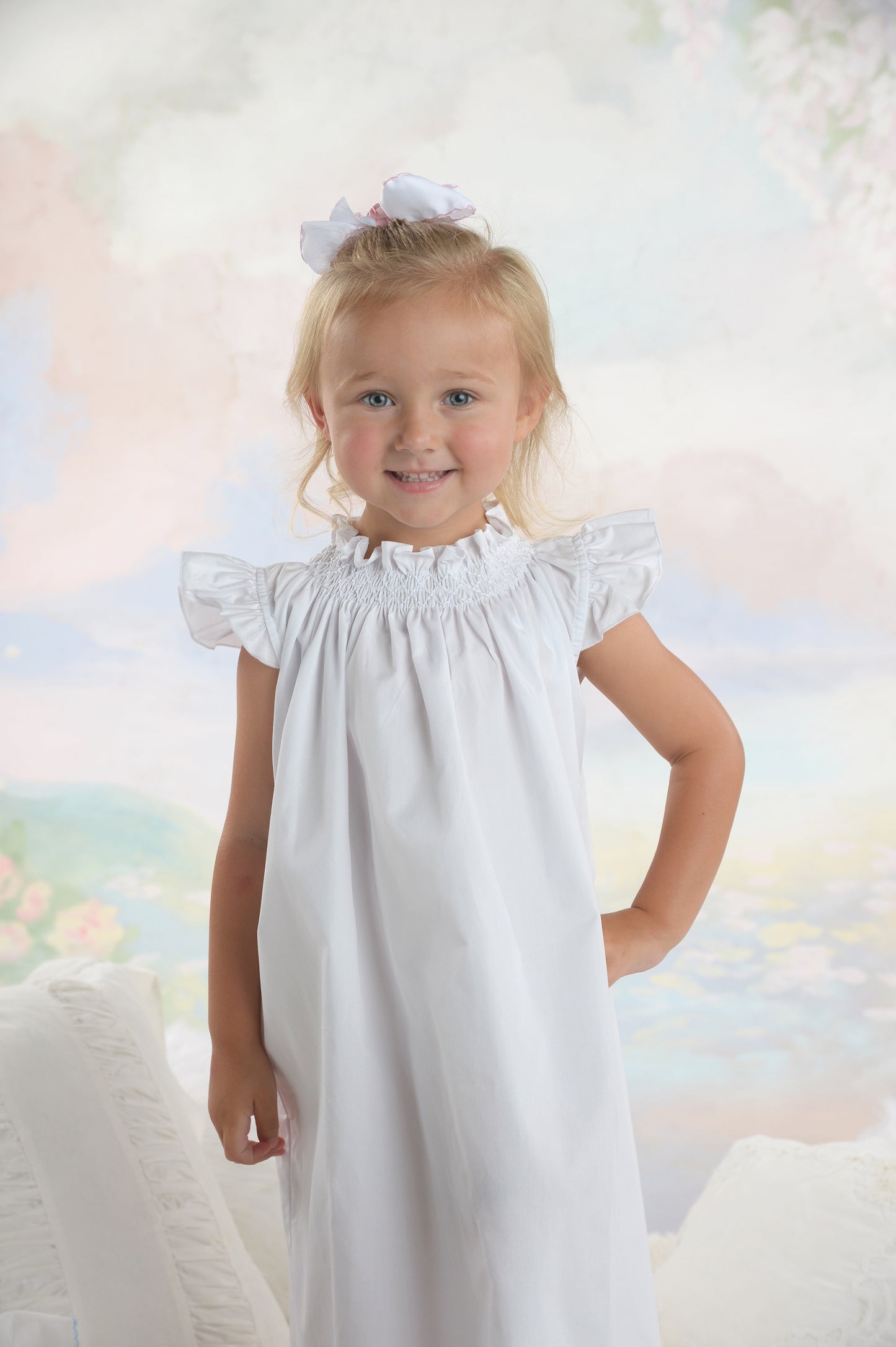 Strasburg Children Heirloom Night Gown Angel Wing Classic Night dress for Little Girls