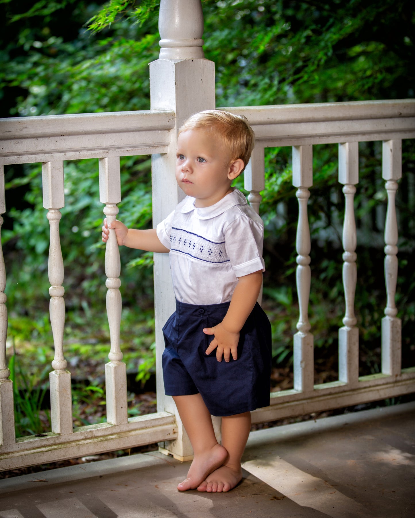 Navy Button-on