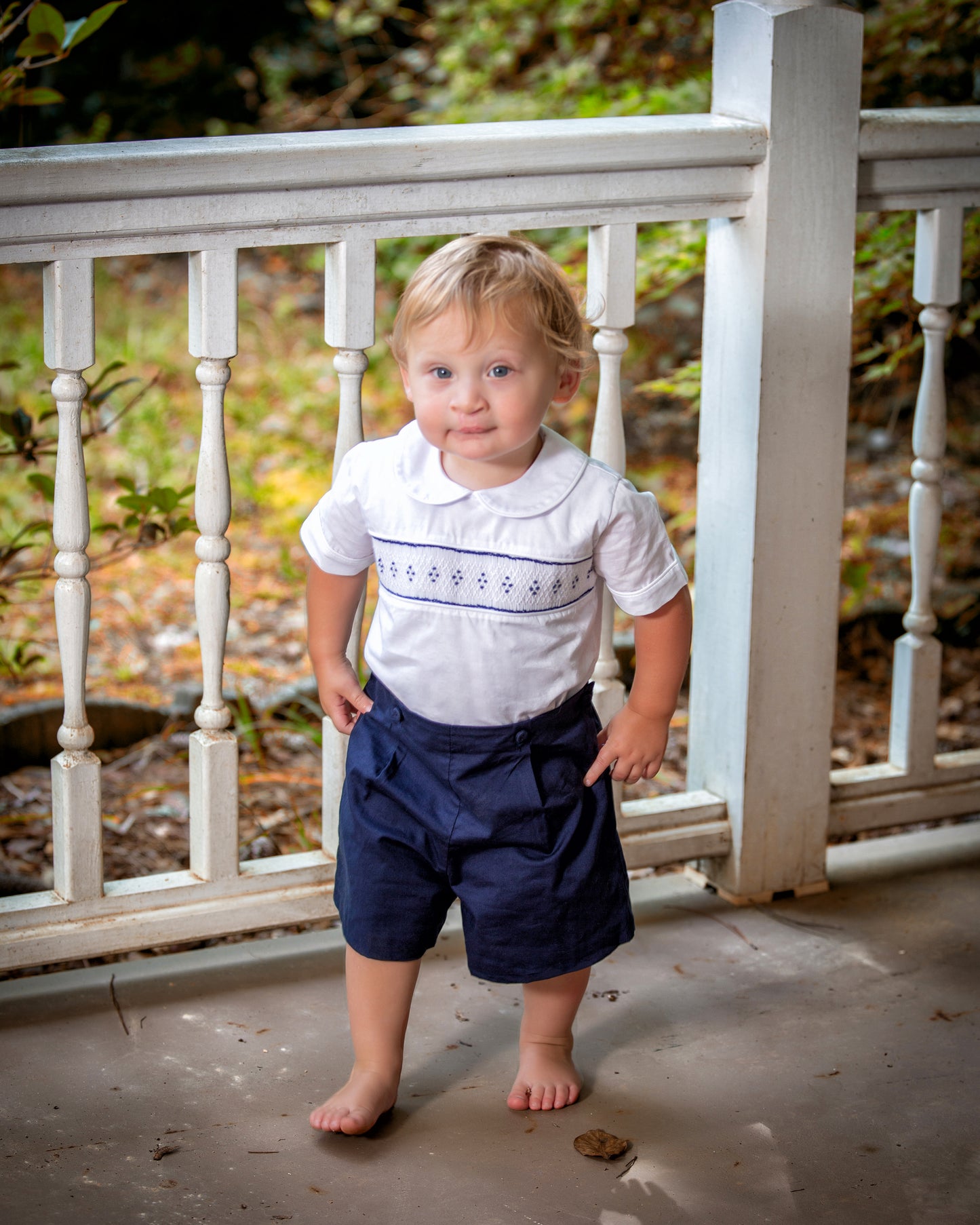 Navy Button-on
