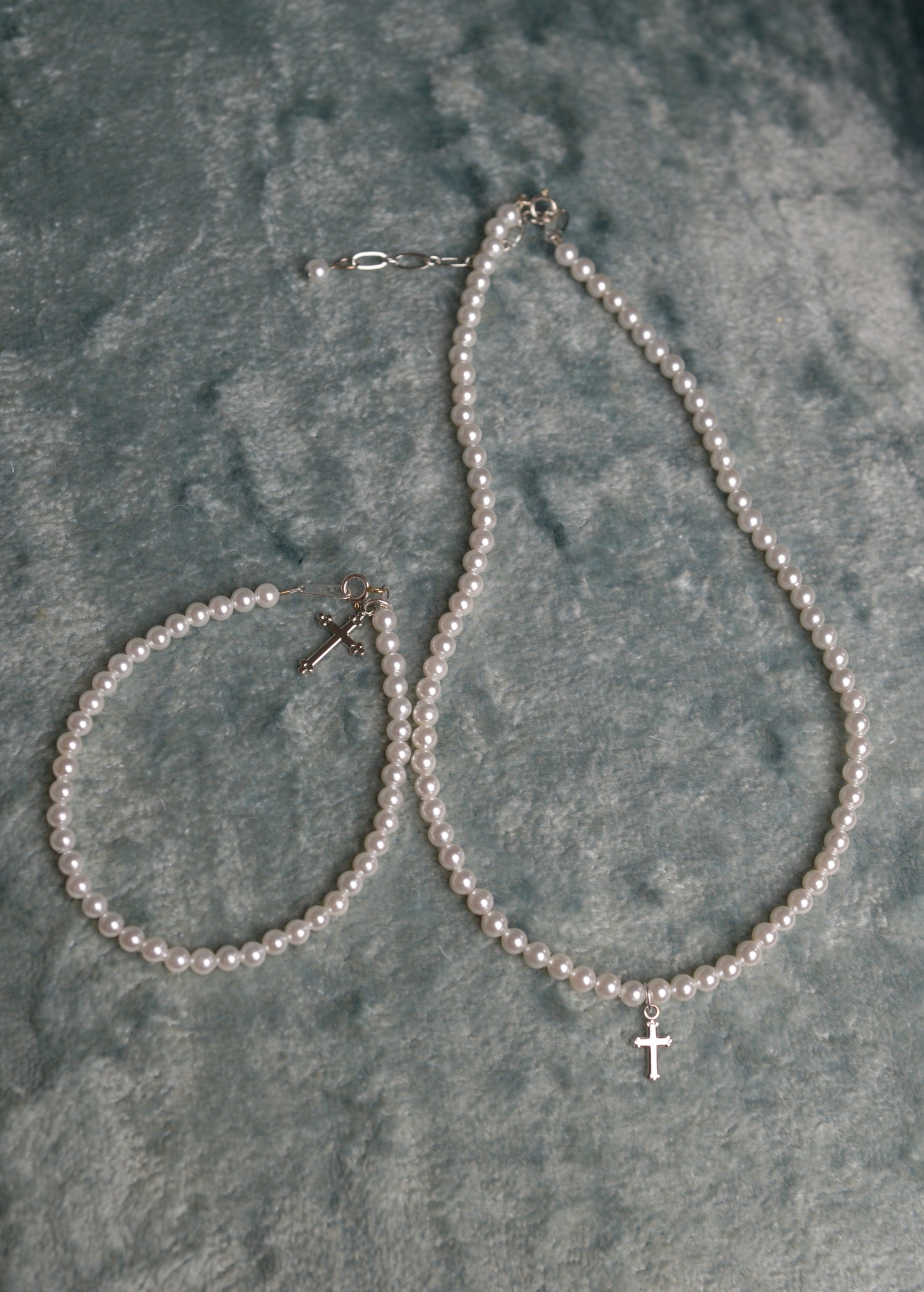 Strasburg Children Freshwater Pearl Necklace with Cross for little girls, Made in USA