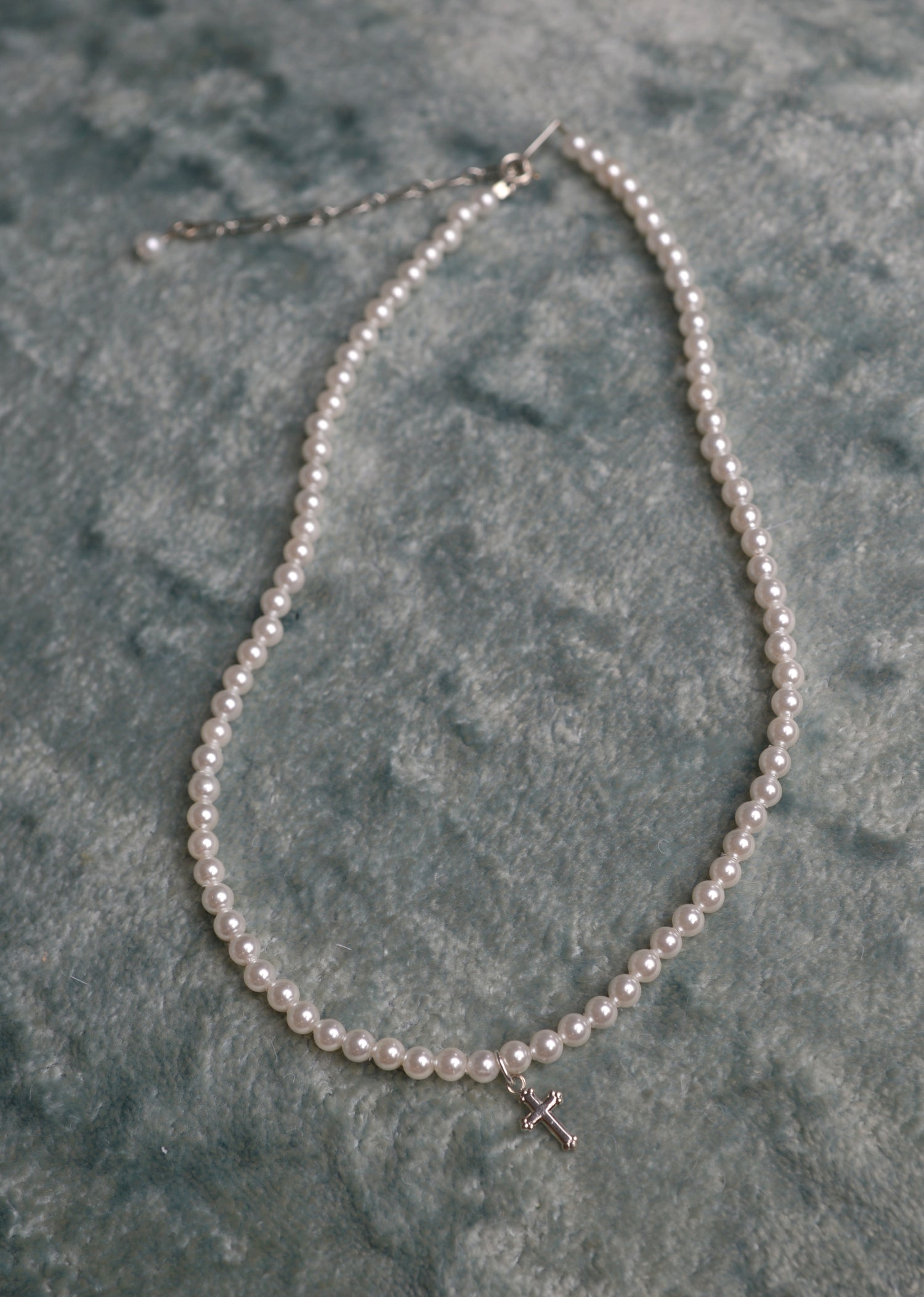 Strasburg Children Freshwater Pearl Necklace with Cross for little girls, Made in USA