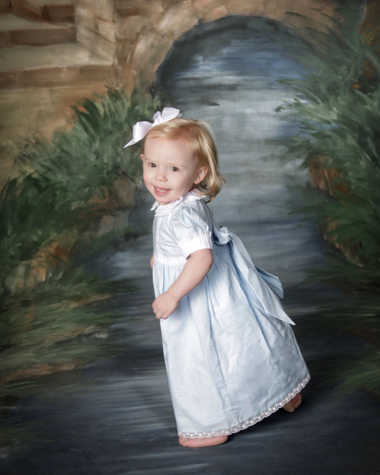 Strasburg Children Blue Heirloom dress for girls, classic Girls dresses