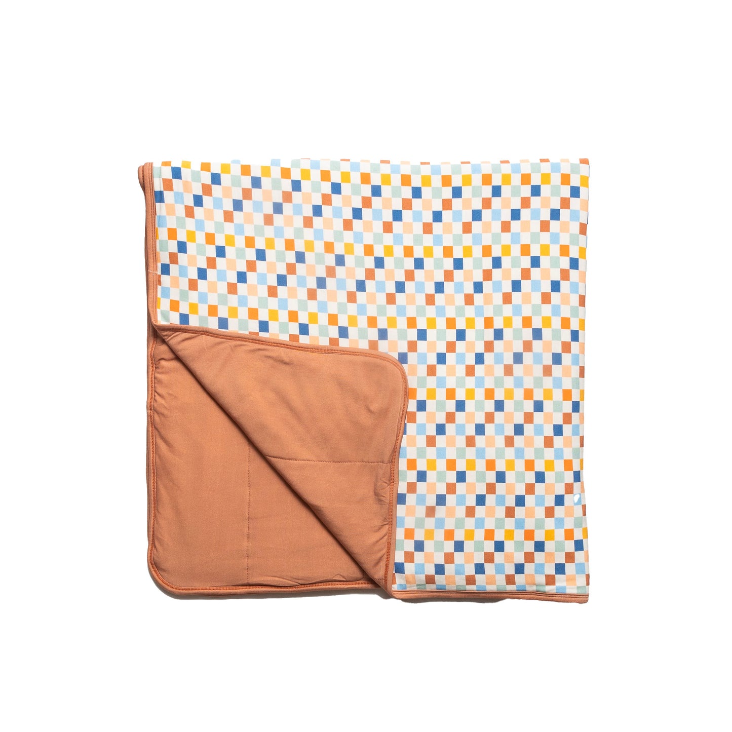 Multi Checkered Bamboo Quilted Blanket