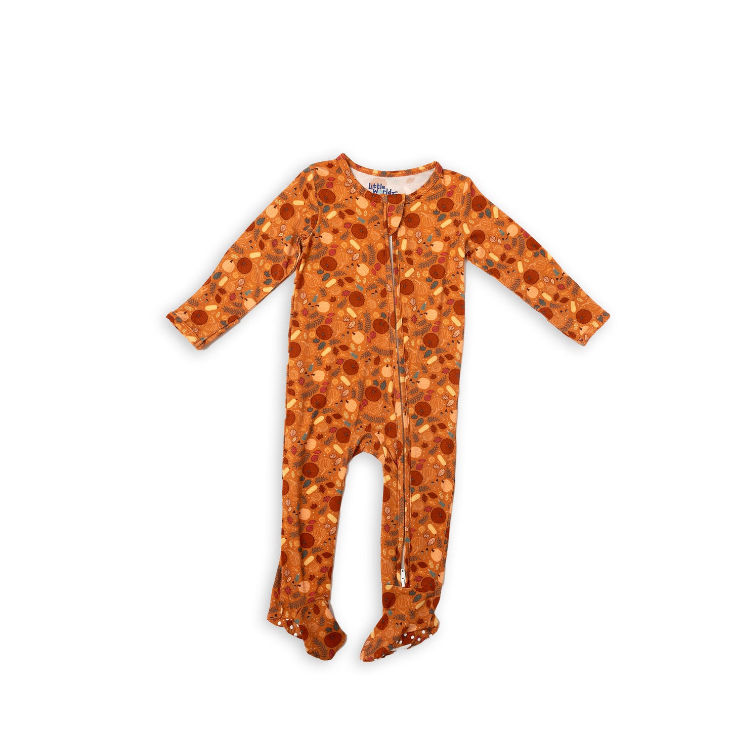 Fall Bamboo Baby Pajamas – Zipper Footie