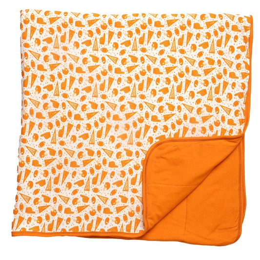 Orange Football Blanket