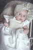 Strasburg Children Silk Special Occasion Gown White Smocked Baby Long Dress Bonnet