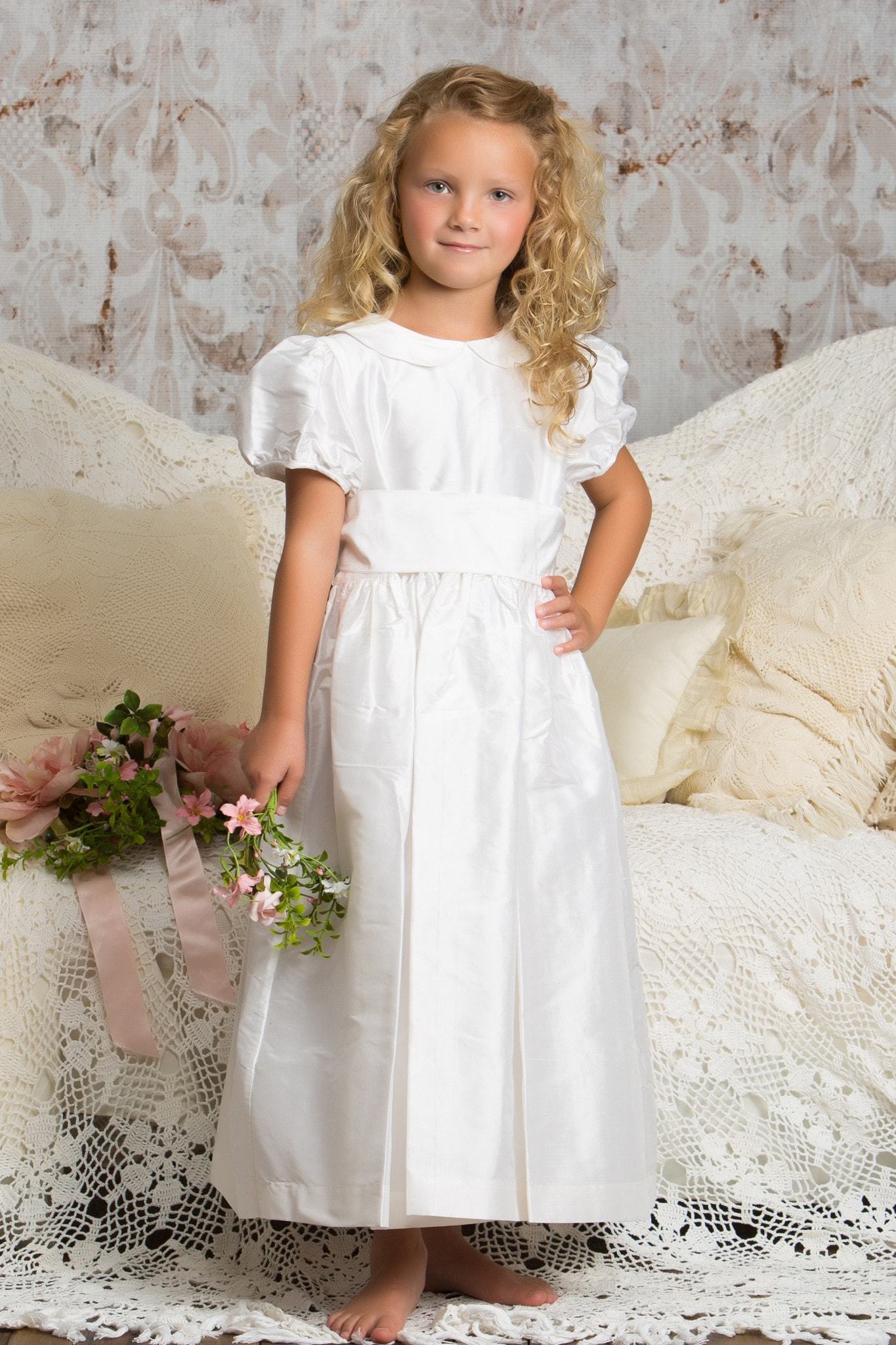 Strasburg Children Christmas Dress for pageant Red White Little Flower Girls Dresses