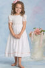 Strasburg Children Little Girls Smocked Dress, Flower Girl Toddler Girls Pink White Portrait