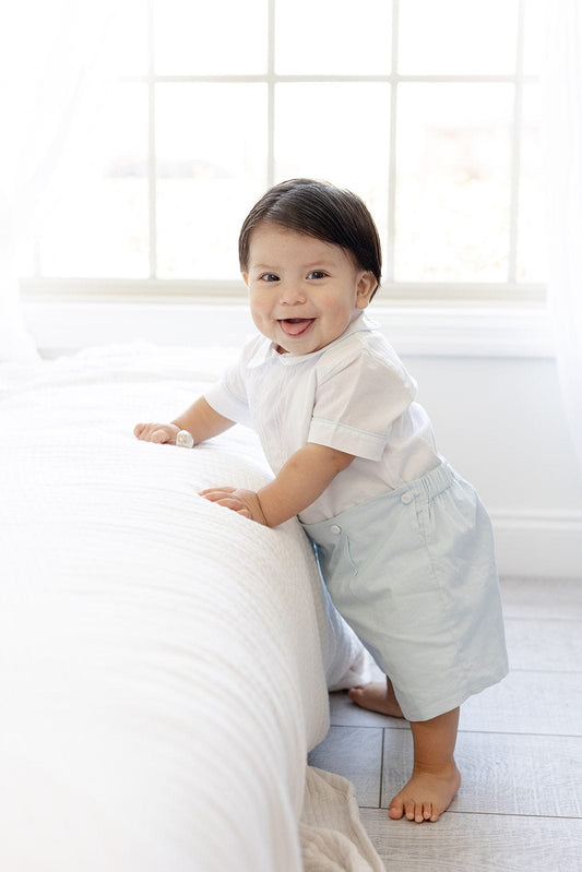 Strasburg Children Boys Heirloom Outfit, Classic Boys Short Set, Ring Bearer, Beach Portrait