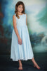 Strasburg Children Birthday Dress for girls, Ocean Blue Girls Dress, White Baptism dresses