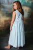 Strasburg Children Birthday Dress for girls, Ocean Blue Girls Dress, White Baptism dresses