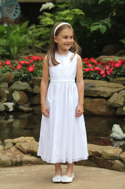 Strasburg Children Classic baptism dress White Flower Girl Dress Communion Beach portrait