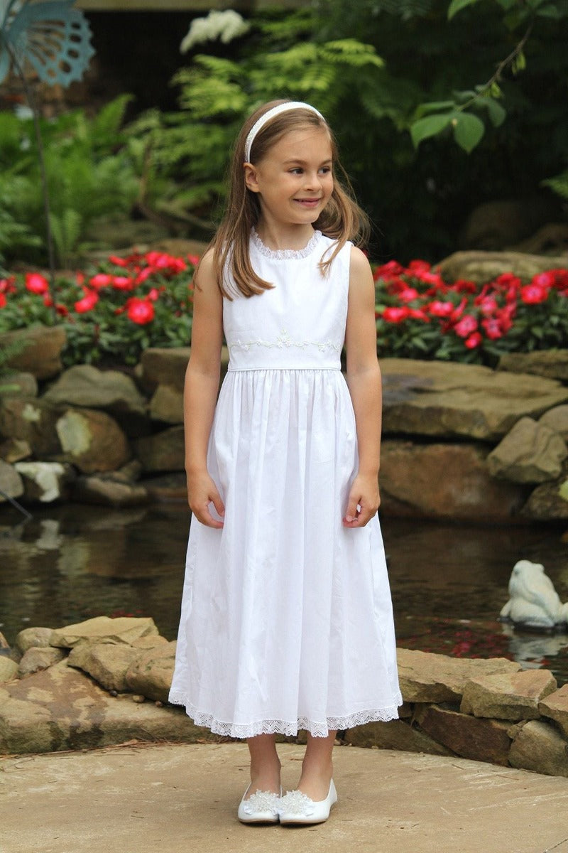 Strasburg Children Classic baptism dress White Flower Girl Dress Communion Beach portrait