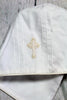 Strasburg Children Christening Bonnet w/ cross white ivory boy girl unisex infant baptism