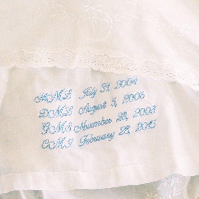 Strasburg Children Christening Slip for infant, embroider names to pass down w/ gown