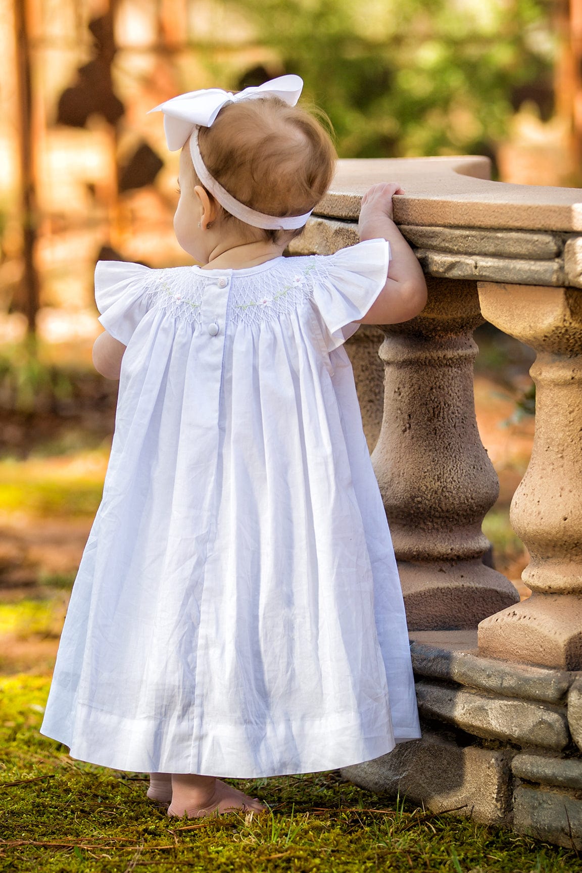 Strasburg Children Daisy white flower dress for toddler girls dresses, birthday portrait, baptism, bishop