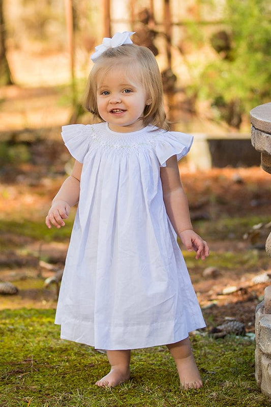 Strasburg Children Daisy white flower dress for toddler girls dresses, birthday portrait, baptism, bishop