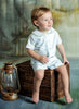 Strasburg Children Boys Heirloom Outfit, Summer Church outfit for toddler boy, blue classic outfit