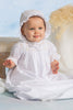 Strasburg Children Smocked white baby Gown with bonnet Special Occasions pearls & smocking Heirloom