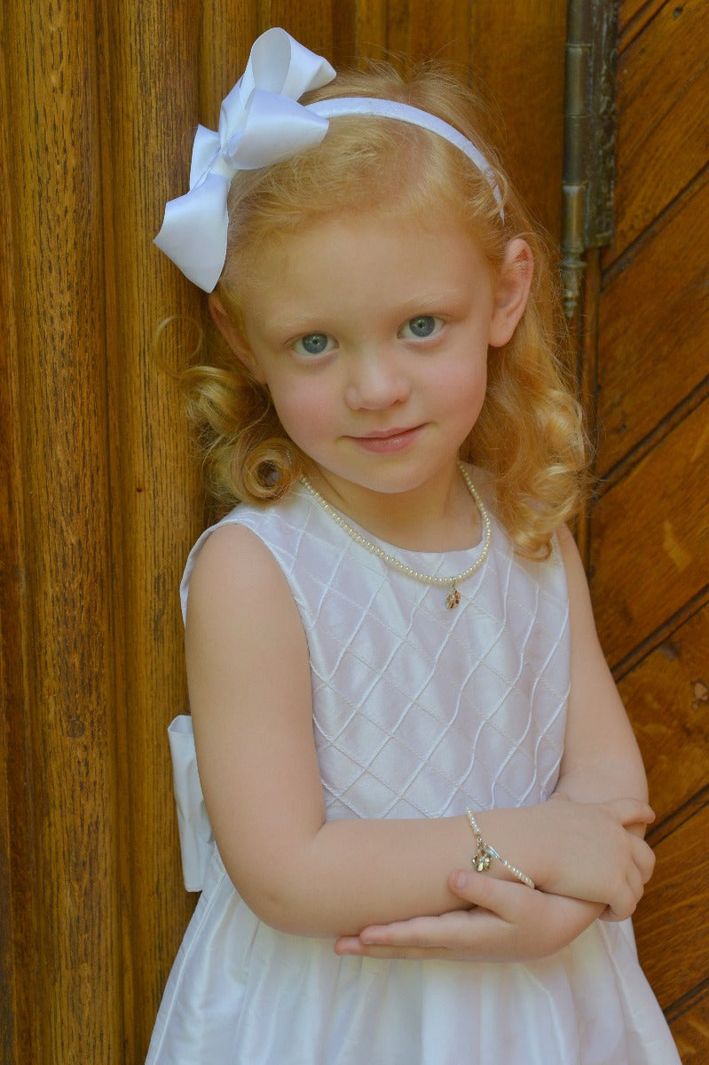 Strasburg Children Flower Bracelet & Necklace Set Freshwater pearls flower girl gift