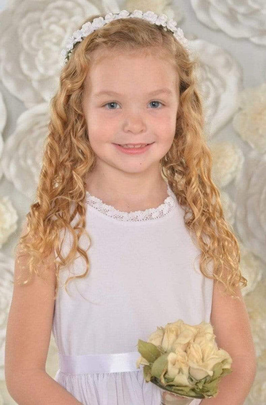 Strasburg Children Flower Crown white roses flower girl first communion headband
