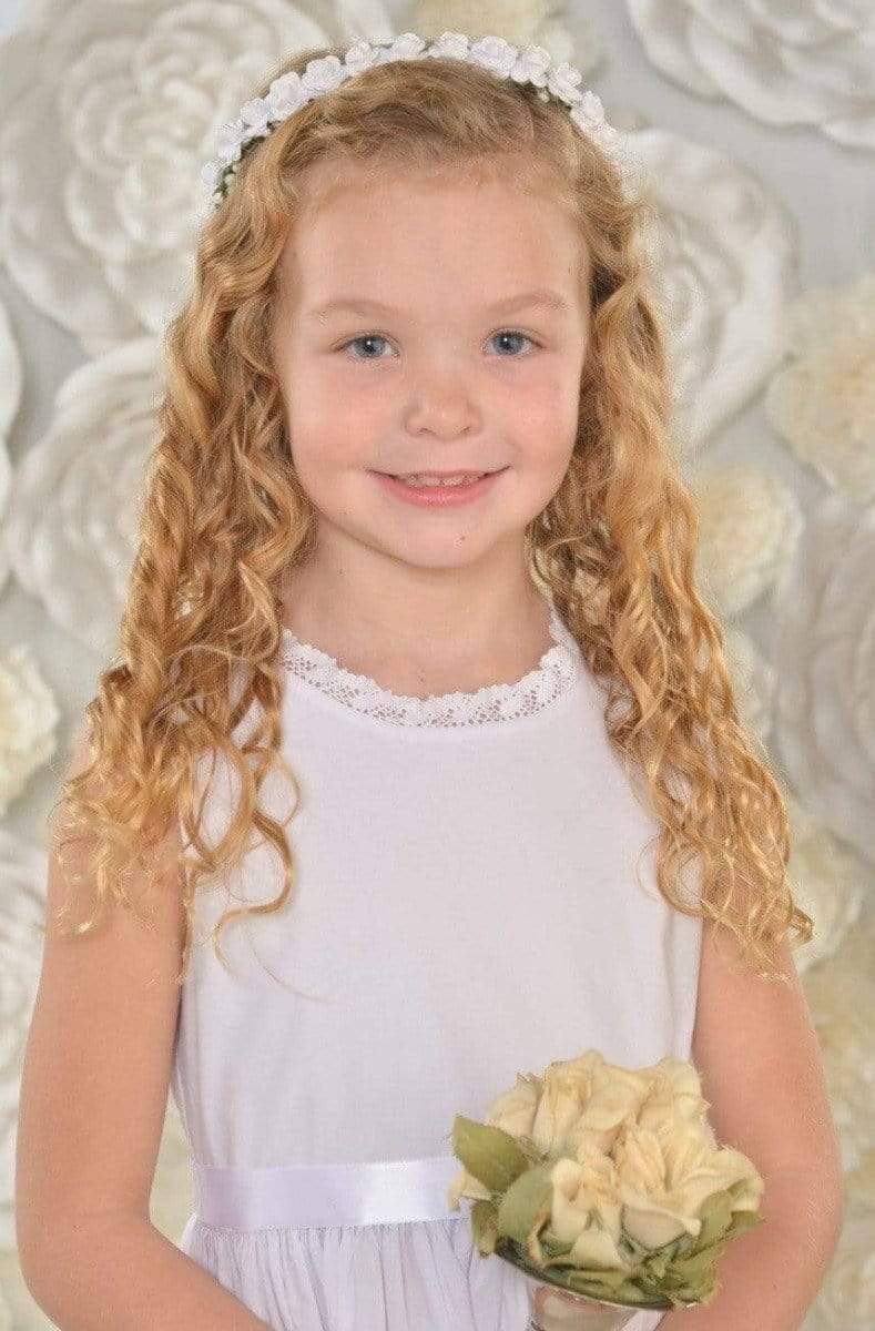 Strasburg Children Flower Crown white roses flower girl first communion headband