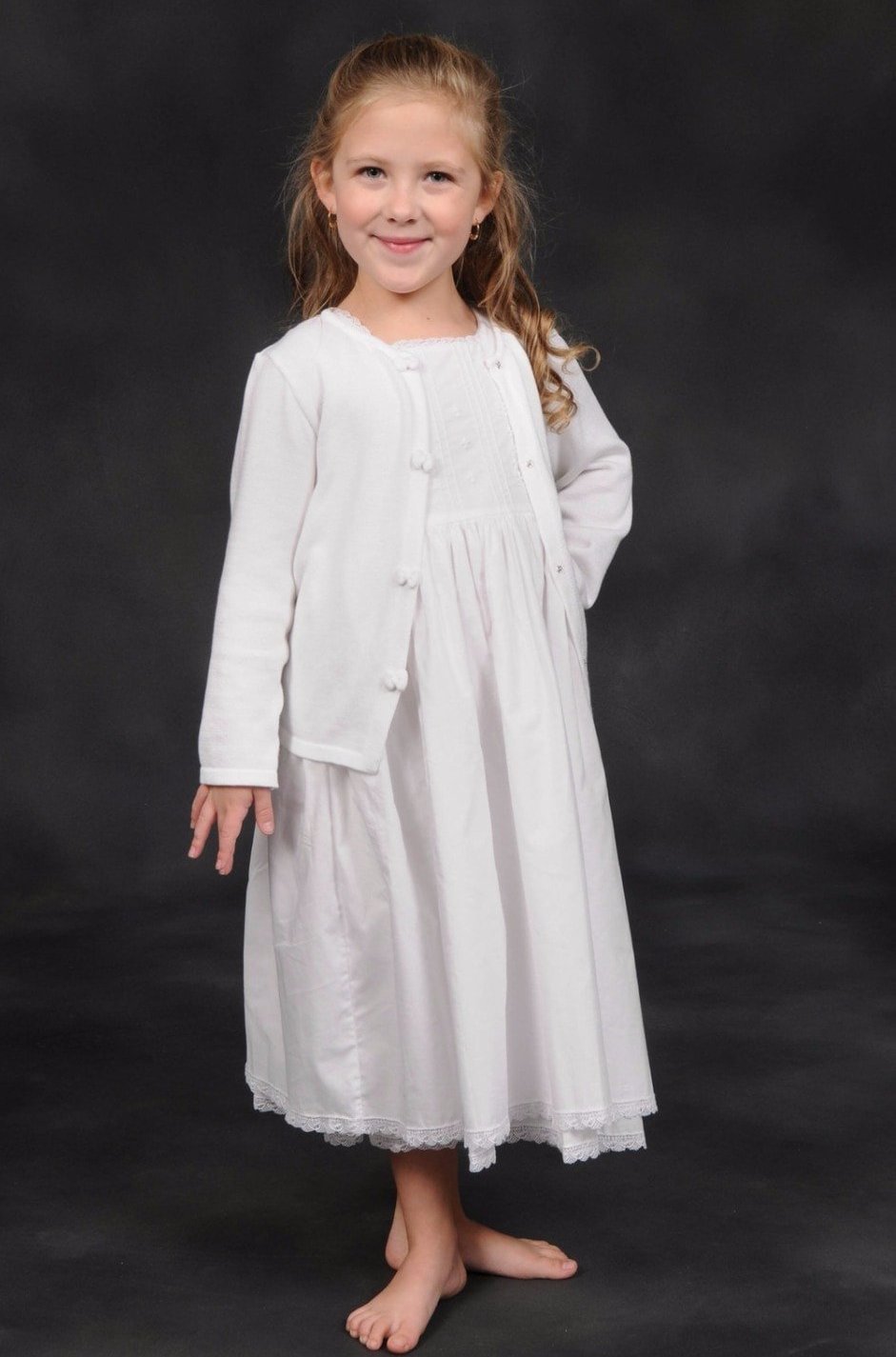 White Sweaters Girls Cardigan Sweater for Communion Baptism Dressy