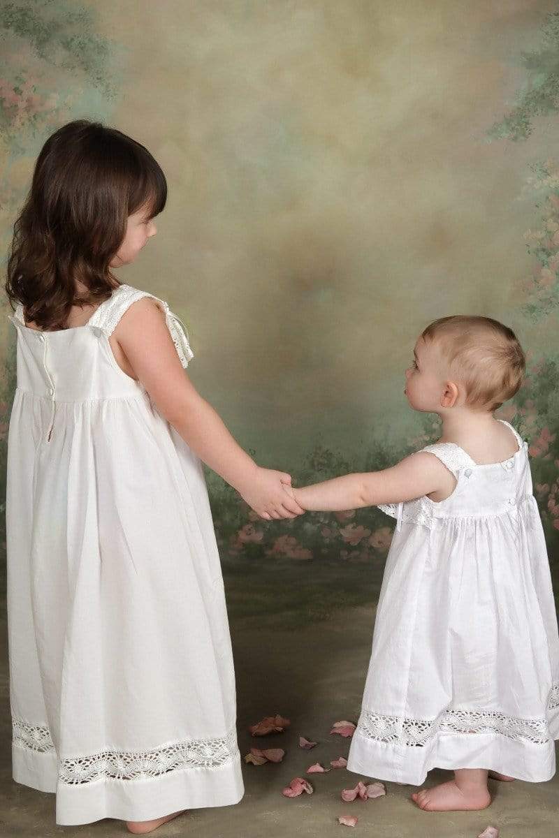 Strasburg Children Girl White Beach Dress Portrait Summer Vacation Lace Flower girl