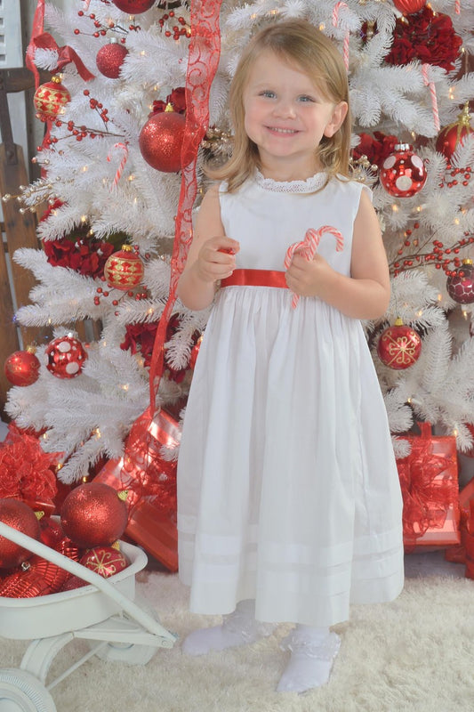 Strasburg Children Christmas Dress little girls white red, change look & wear 'til spring