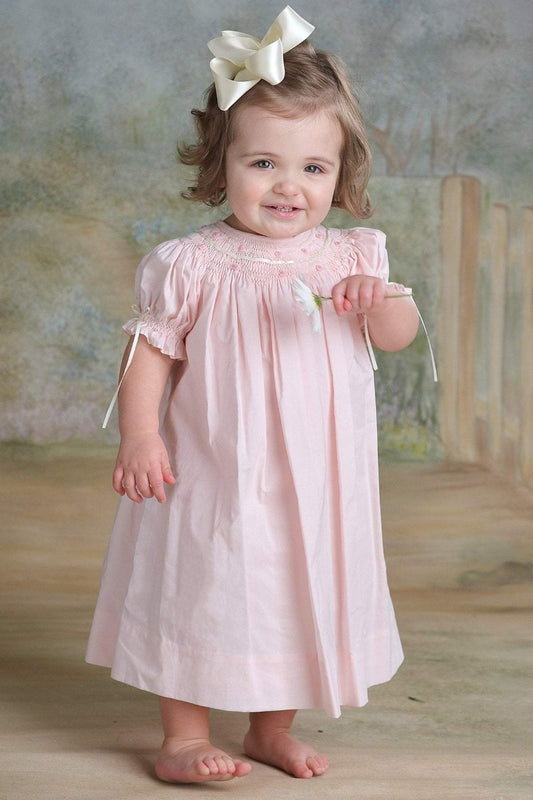 Strasburg Children Smocked Bishop Dress Toddler to baby Dresses Blue Heirloom Pink ecru