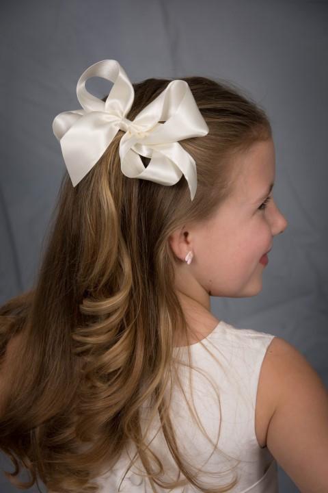 Strasburg Children Satin Ribbon Hair Bow with alligator clip dressy large Christmas gift set