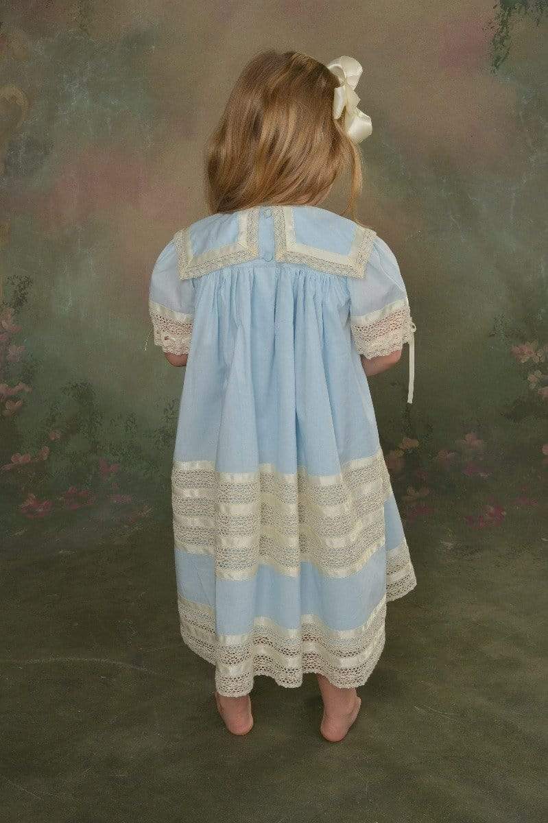 Strasburg Children Blue Heirloom dress w/ lace for Little girls Heirloom Strasburg Children