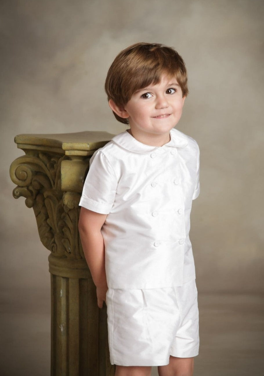 Strasburg Children Silk Short Set, Boys Ring Bearer Outfit, Wedding