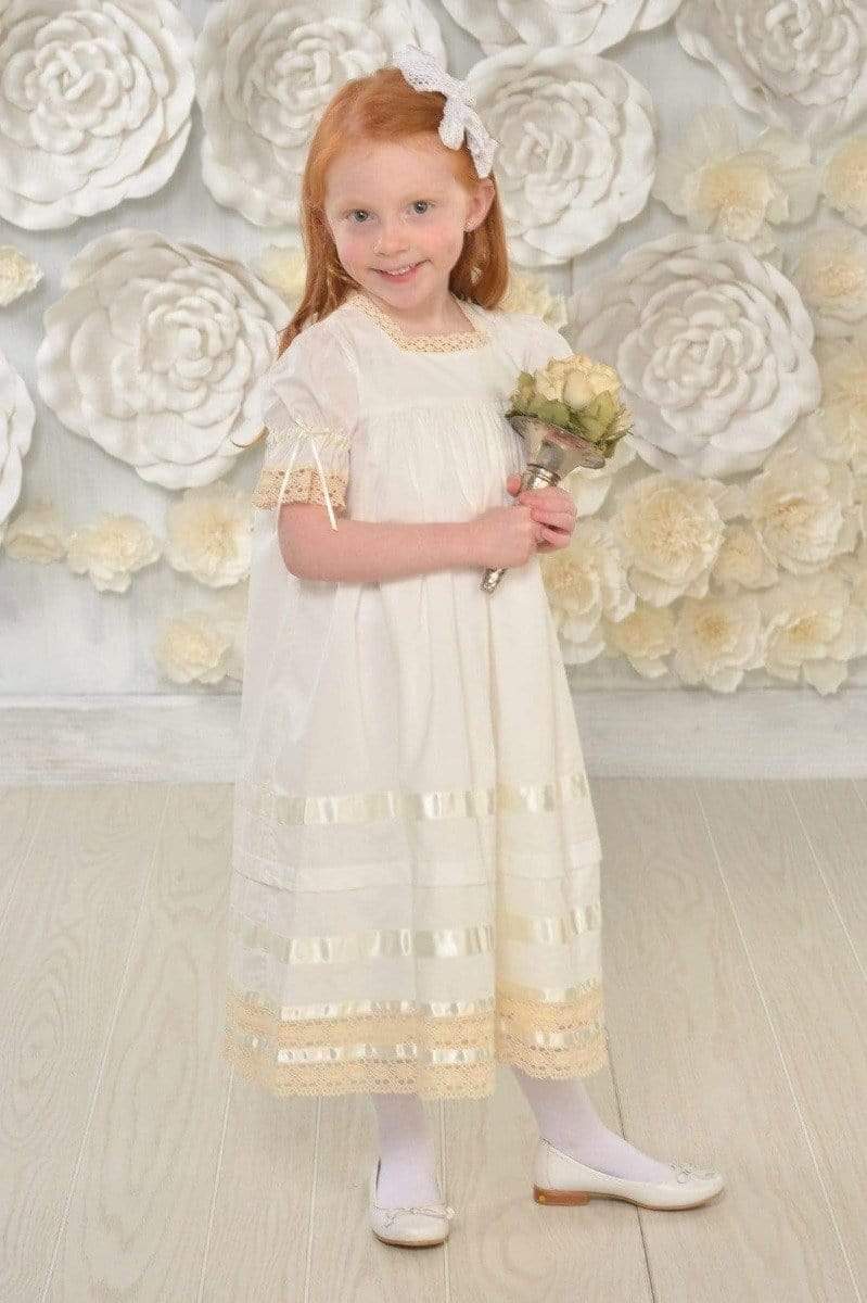 Strasburg Children Vintage Lace Flower Girl Dresses White Ivory Strasburg Communion Dress