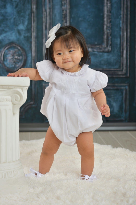 Strasburg Children White Bubble, infant baptism, christening outfit, beach bubble