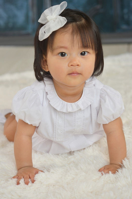 Strasburg Children White Bubble, infant baptism, christening outfit, beach bubble