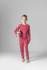Red Football Print Bamboo Two-Piece Pajama Set