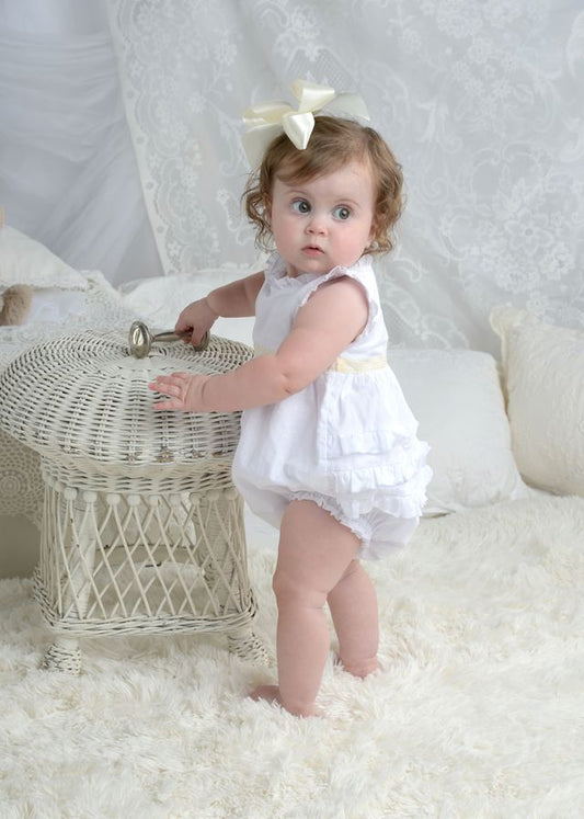 Amelia White Ruffle Bubble