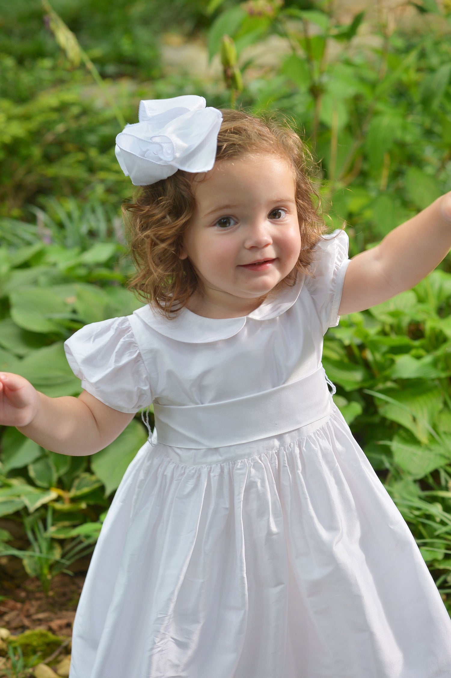 Strasburg Children White Silk Flower Girl Dress with Sash - Classic Wedding Dress, 12/White Strasburg Children White Silk Flower Girl Dress with Sash - Classic Wedding Dress, 12/White