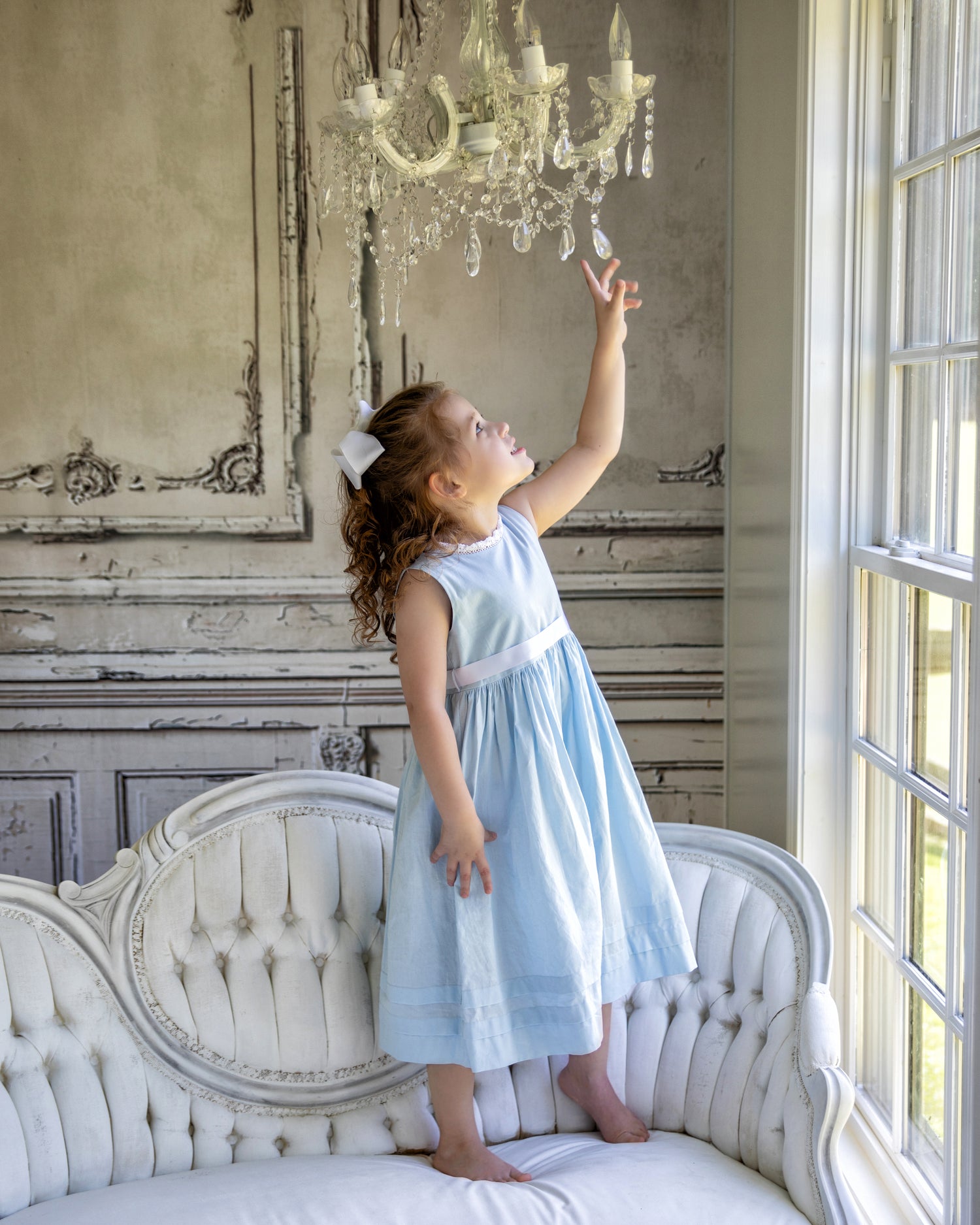 Light Blue Dress for girls, girls Summer dress, Beach Portrait