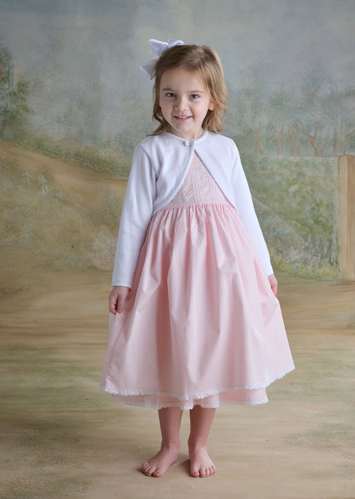 Strasburg Children White Bolero Sweater Heirloom Cardigan for Little Girls Dresses, L (8-10) / White Strasburg Children White Bolero Sweater Heirloom Cardigan for Little Girls Dresses, L (8-10) / White