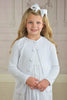 Girls White Cardigan Sweater