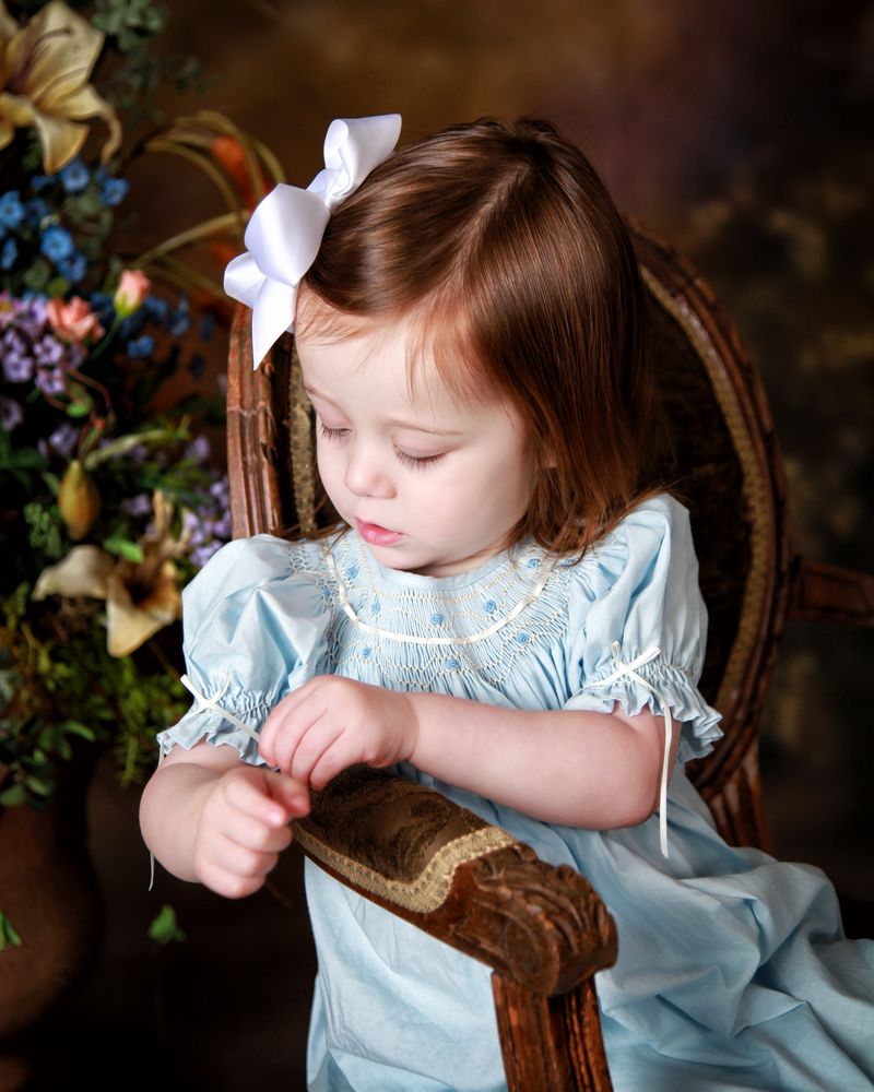 Molly Smocked Blue Bishop